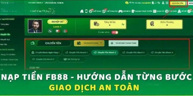 Nạp Tiền FB88 2 Các bước gửi tiền cơ bản tại điểm cược